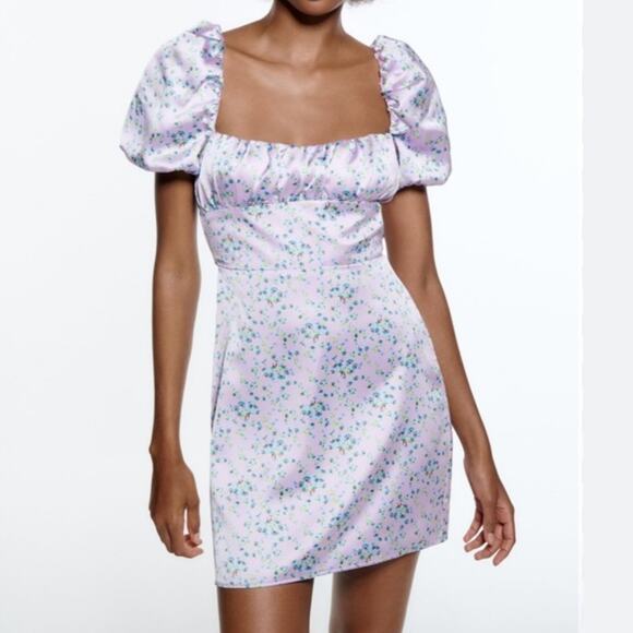 Zara Dresses & Skirts - Zara lavender lace up back mini NWT